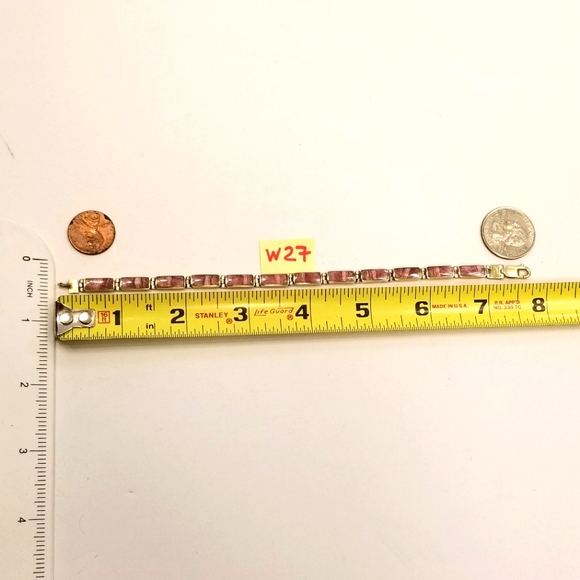 NIB Cold Water Creek Rhodochrosite Gold plated over 925 silver bracelet Chile - Picture 9 of 14